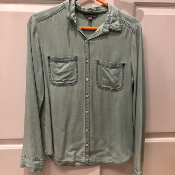Rubbish Teal Button Down, size s - Picture 3 of 3